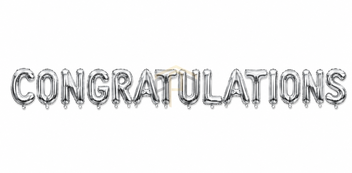 Premium Congratulations Letter Foil Balloon Banner Set – Golden & Silver