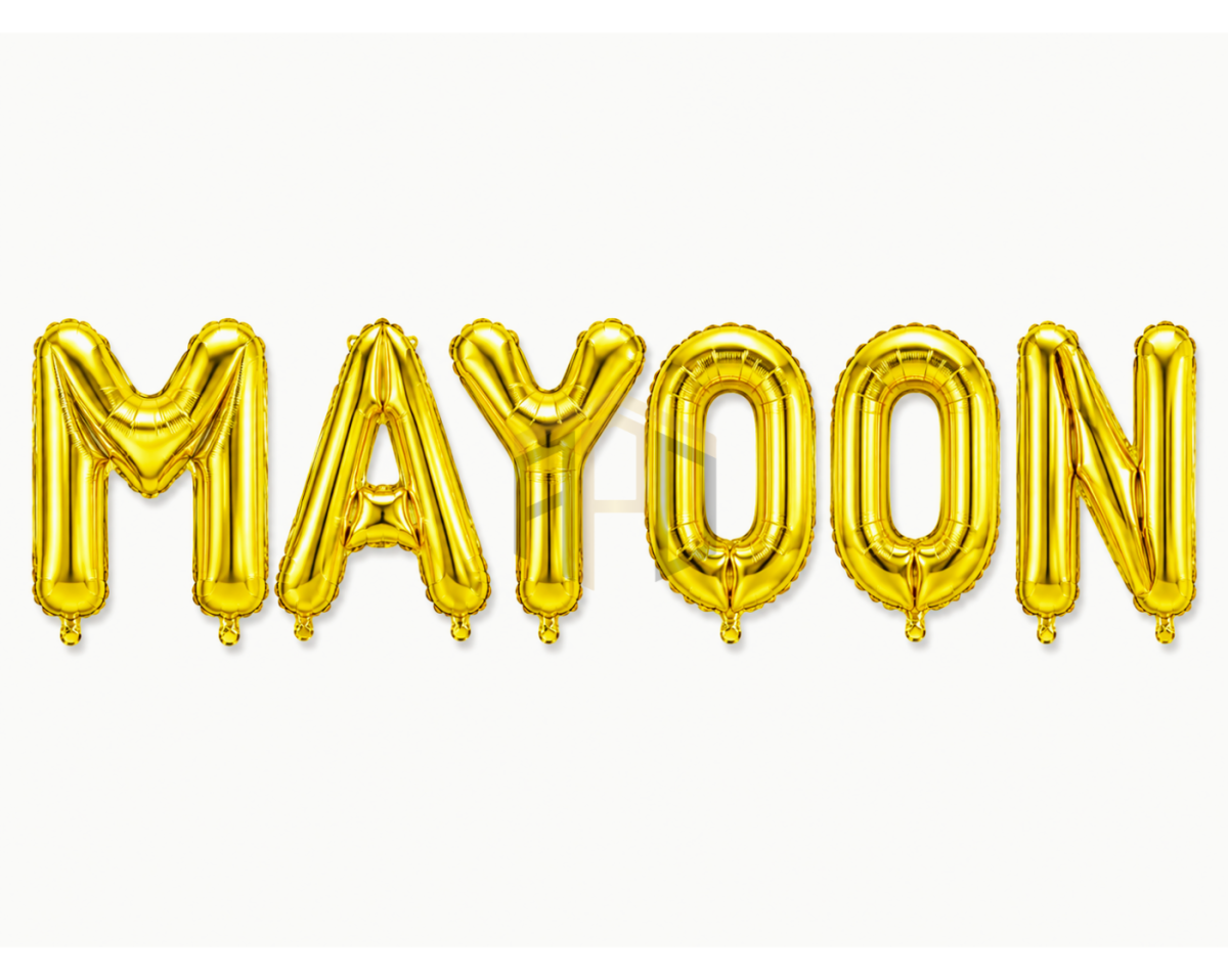 MAYOON Letter Foil Balloon Banner Set – Gold & Silver
