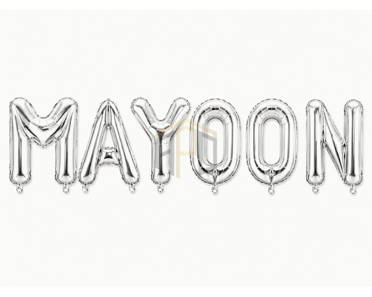 MAYOON Letter Foil Balloon Banner Set – Gold & Silver