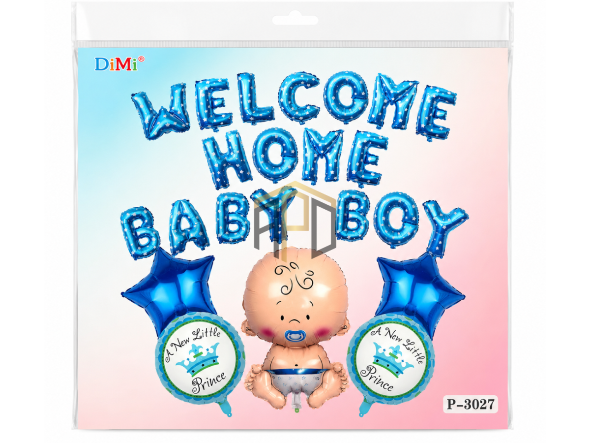 Welcome Home Baby Girl Balloon Decoration Kit – Baby Foil, Heart & Round Balloons for Newborn Welcome Party