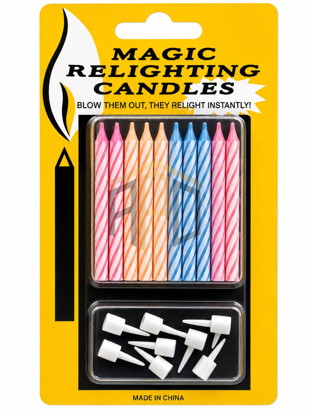 Magic Relighting Birthday Candles – 10 PCS Re-Light Trick Cake Candles with Holders | Colorful Party Candles