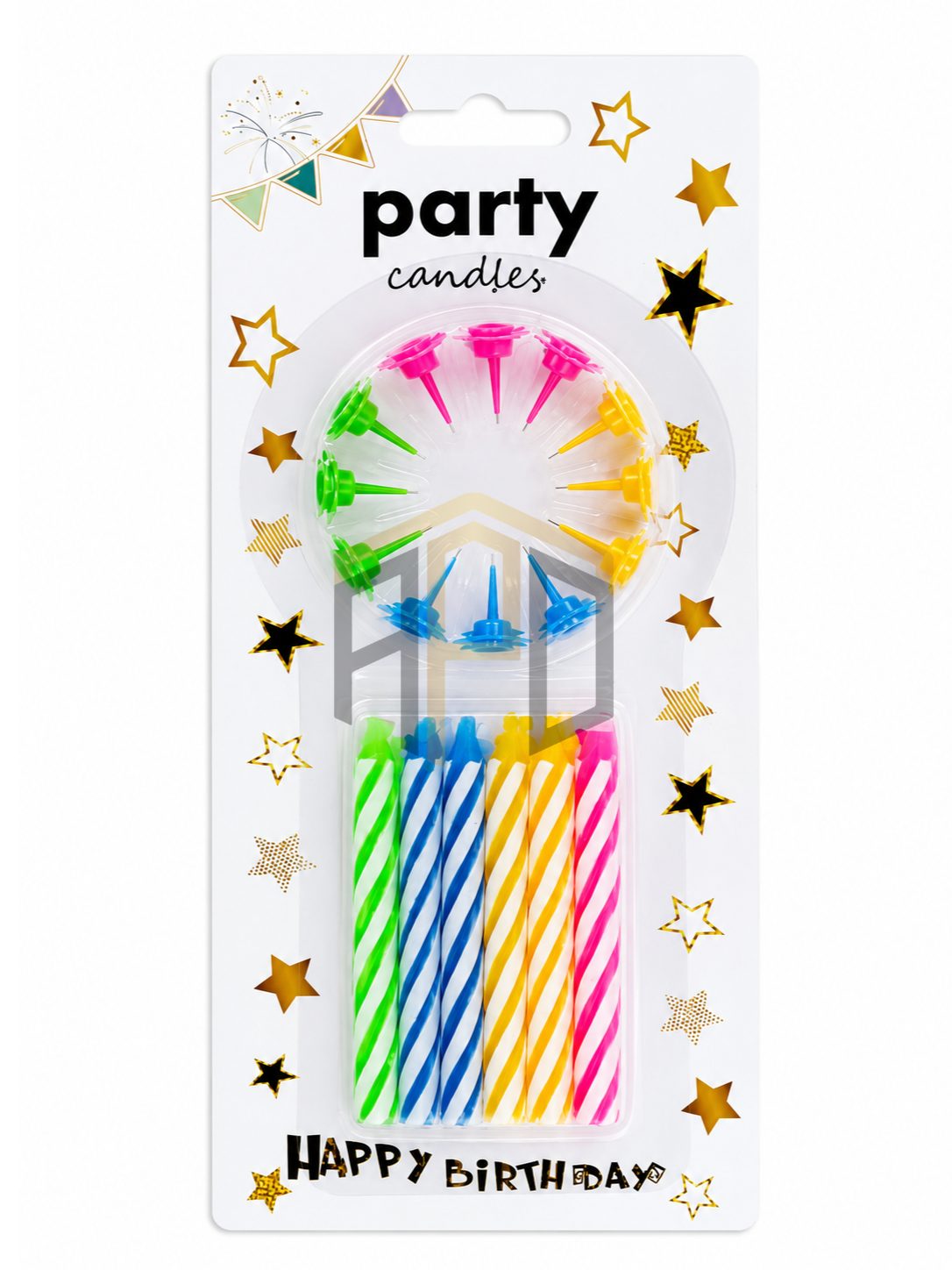 Birthday Cake Candles with Holders – 10 PCS Colorful Spiral Party Candles for Cake Decoration