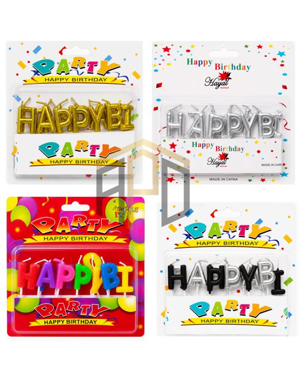 Happy Birthday Letter Candle Set – Premium Metallic Birthday Cake Candles (Gold, Silver, Black/Silver & Multicolor)
