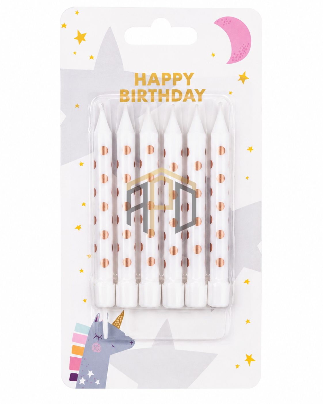 Premium Polka Dot Birthday Cake Candles Set – Decorative Party Candles (White & Black)