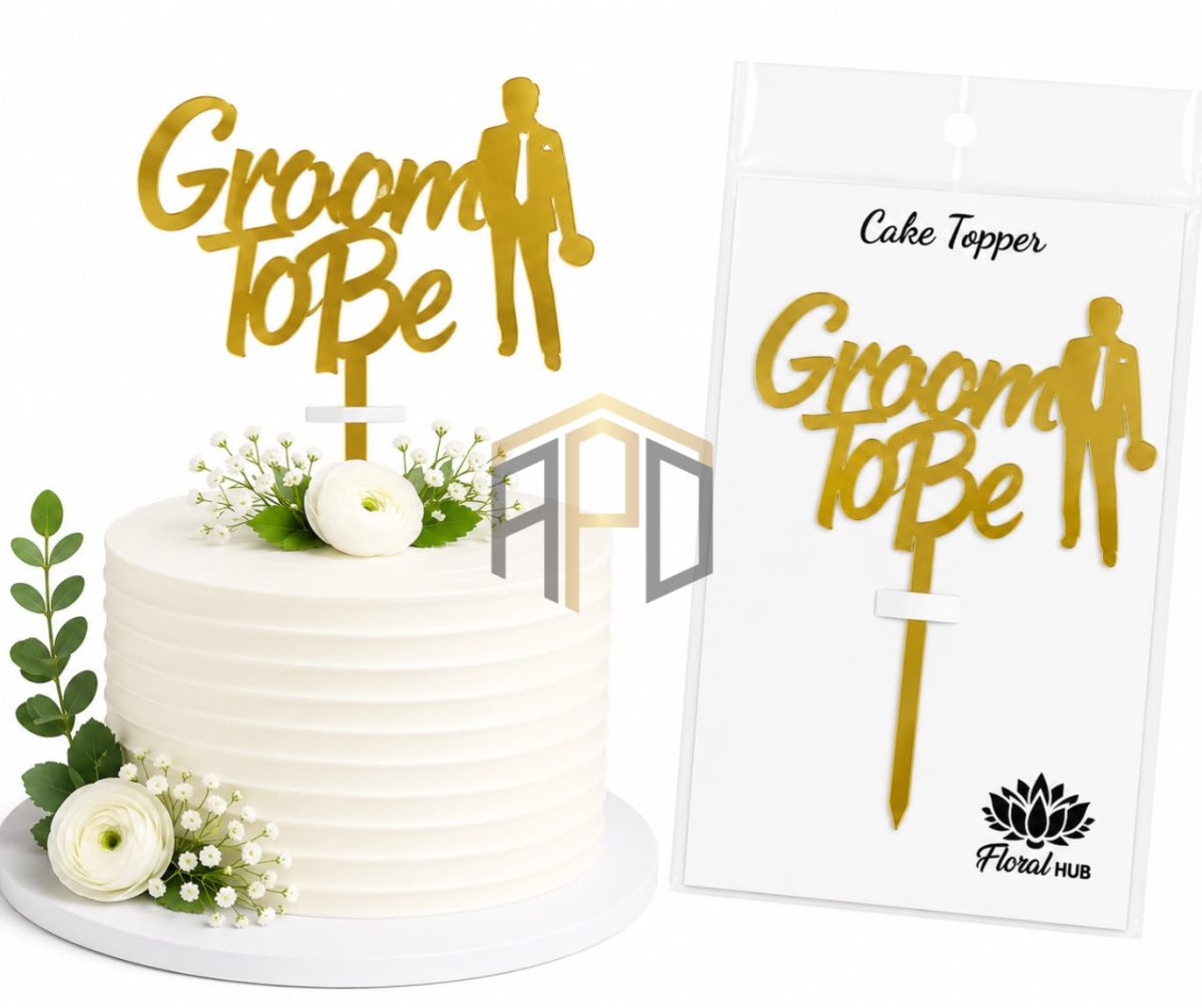 Groom To Be Cake Topper – Premium Acrylic Bridal Shower Cake Decoration