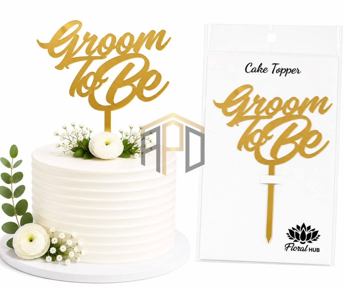 Groom To Be Cake Topper – Premium Acrylic Bridal Shower Cake Decoration