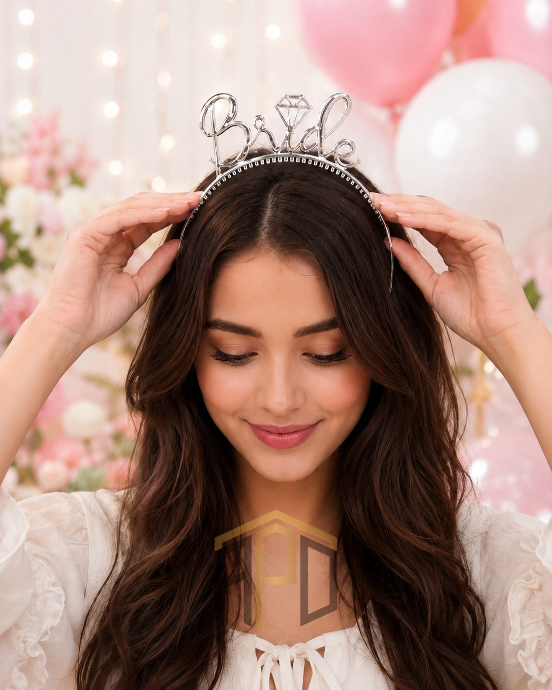 Bride Script Headband with Diamond Design – Gold & Silver Bridal Hair Band for Bridal Shower, Bachelorette Party, Wedding Celebration