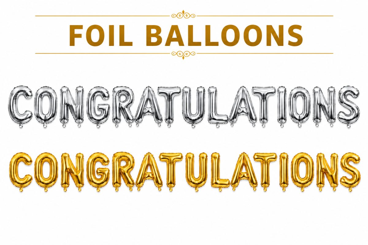 Premium Congratulations Letter Foil Balloon Banner Set – Golden & Silver