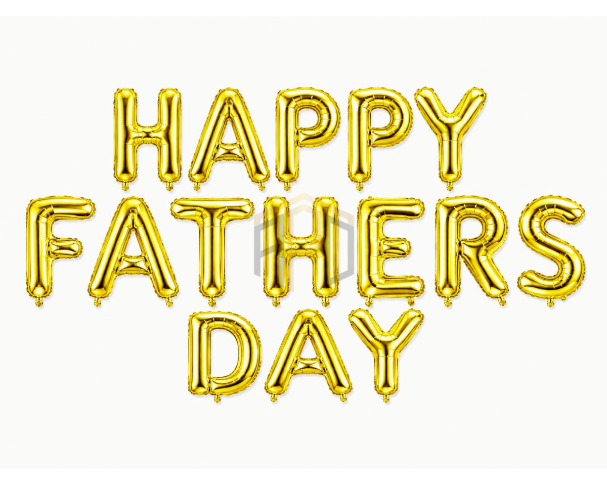 Premium Happy Father's Day Letter Foil Balloon Banner Set – Gold & Silver | Father's Day Party Decoration