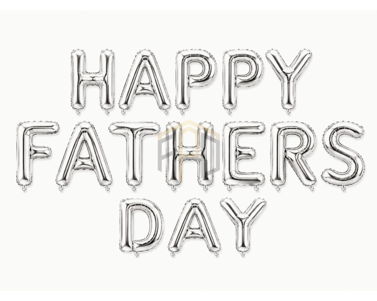 Premium Happy Father's Day Letter Foil Balloon Banner Set – Gold & Silver | Father's Day Party Decoration