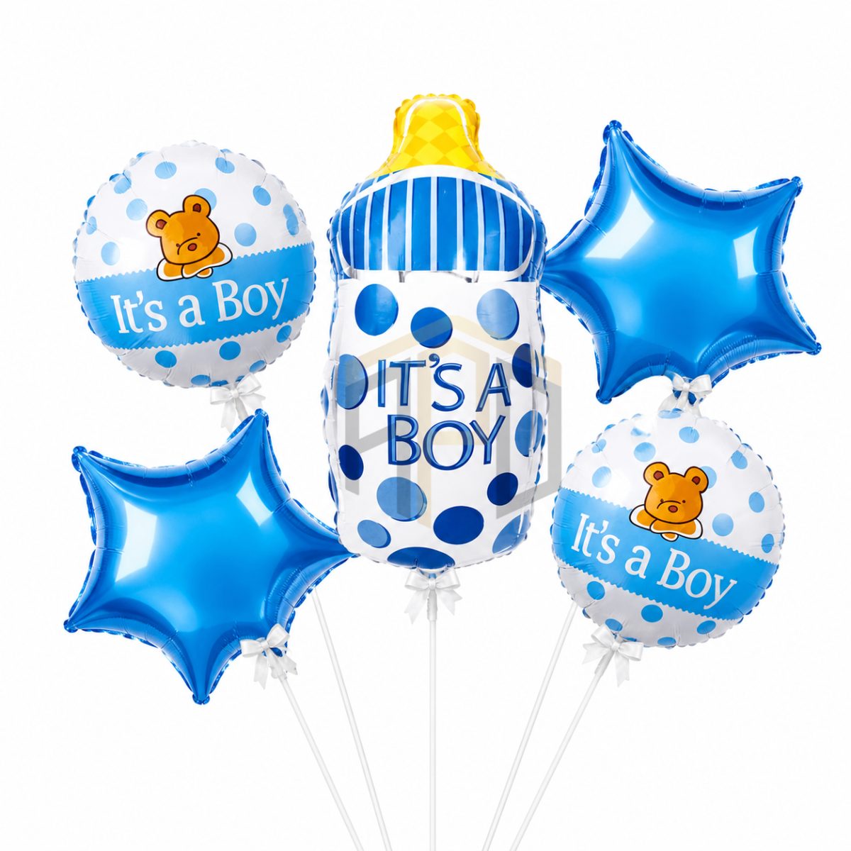 It's a Boy Baby Shower Foil Balloon Set with Baby Bottle & Star Balloons | Blue Baby Boy Welcome Decoration
