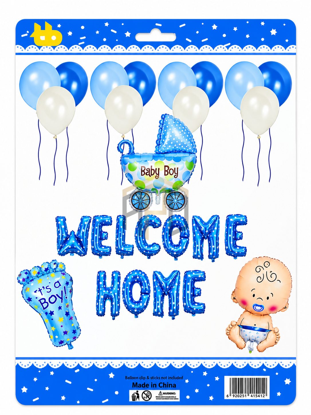 Welcome Home Baby Boy Balloon Decoration Set