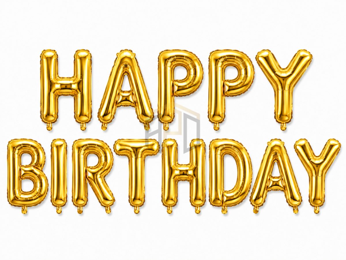 Happy Birthday Letter Foil Balloon Banner for Birthday Party Decorations | Gold, Silver, Red, Black, Rose Gold, Pink, Blue & Multi Color