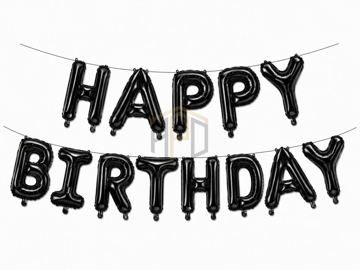 Happy Birthday Letter Foil Balloon Banner for Birthday Party Decorations | Gold, Silver, Red, Black, Rose Gold, Pink, Blue & Multi Color