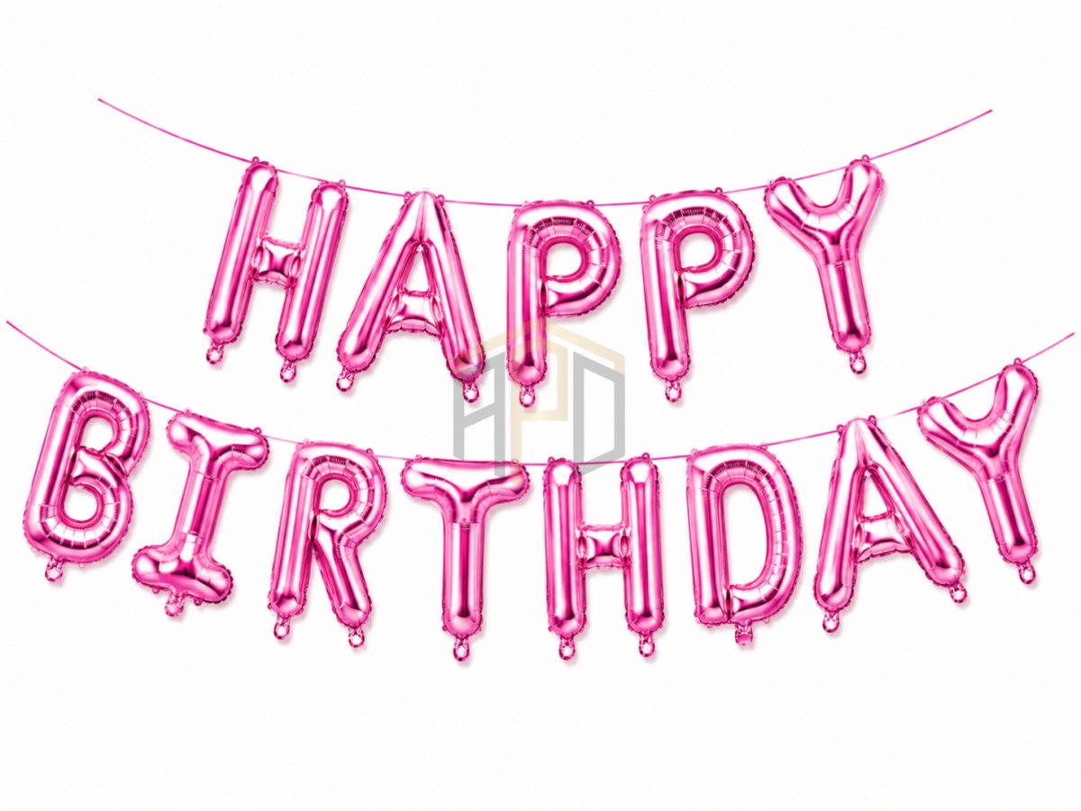 Happy Birthday Letter Foil Balloon Banner for Birthday Party Decorations | Gold, Silver, Red, Black, Rose Gold, Pink, Blue & Multi Color