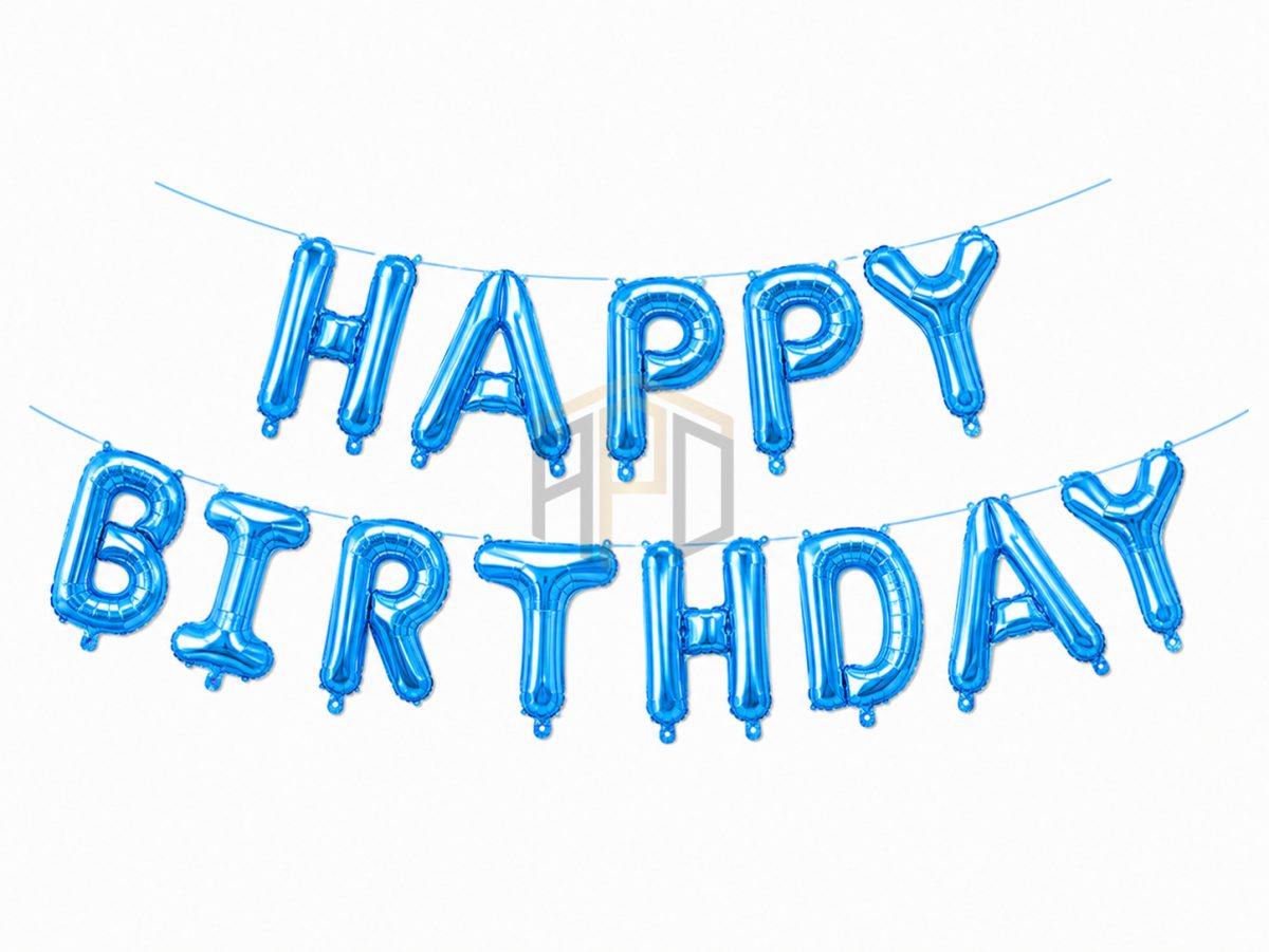 Happy Birthday Letter Foil Balloon Banner for Birthday Party Decorations | Gold, Silver, Red, Black, Rose Gold, Pink, Blue & Multi Color