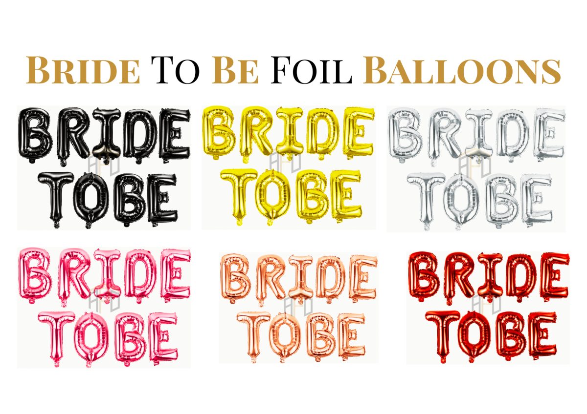 Premium Bride To Be Letter Foil Balloon Banner Set – Golden, Silver, Red, Black, Pink & Rose Gold