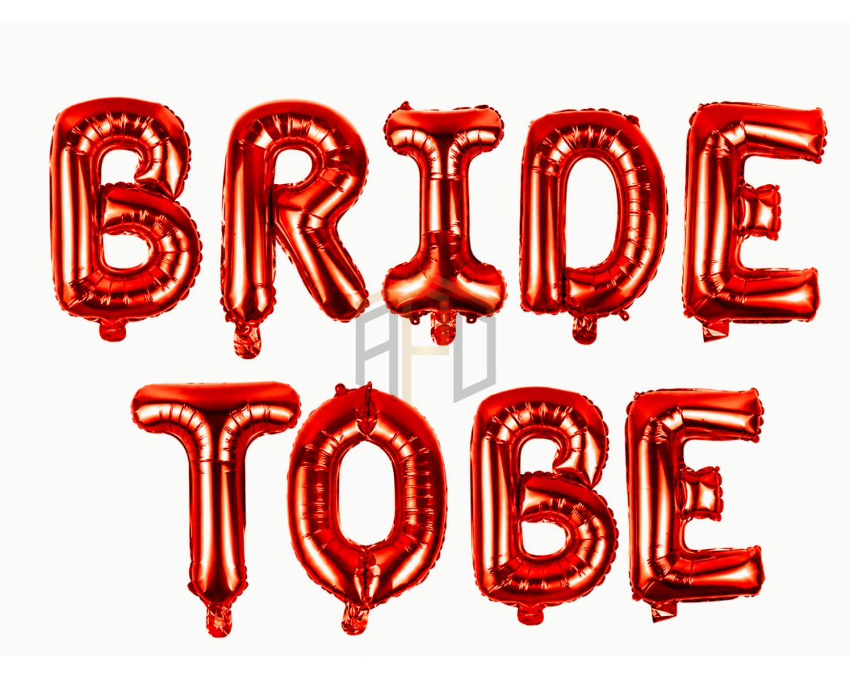 Premium Bride To Be Letter Foil Balloon Banner Set – Golden, Silver, Red, Black, Pink & Rose Gold