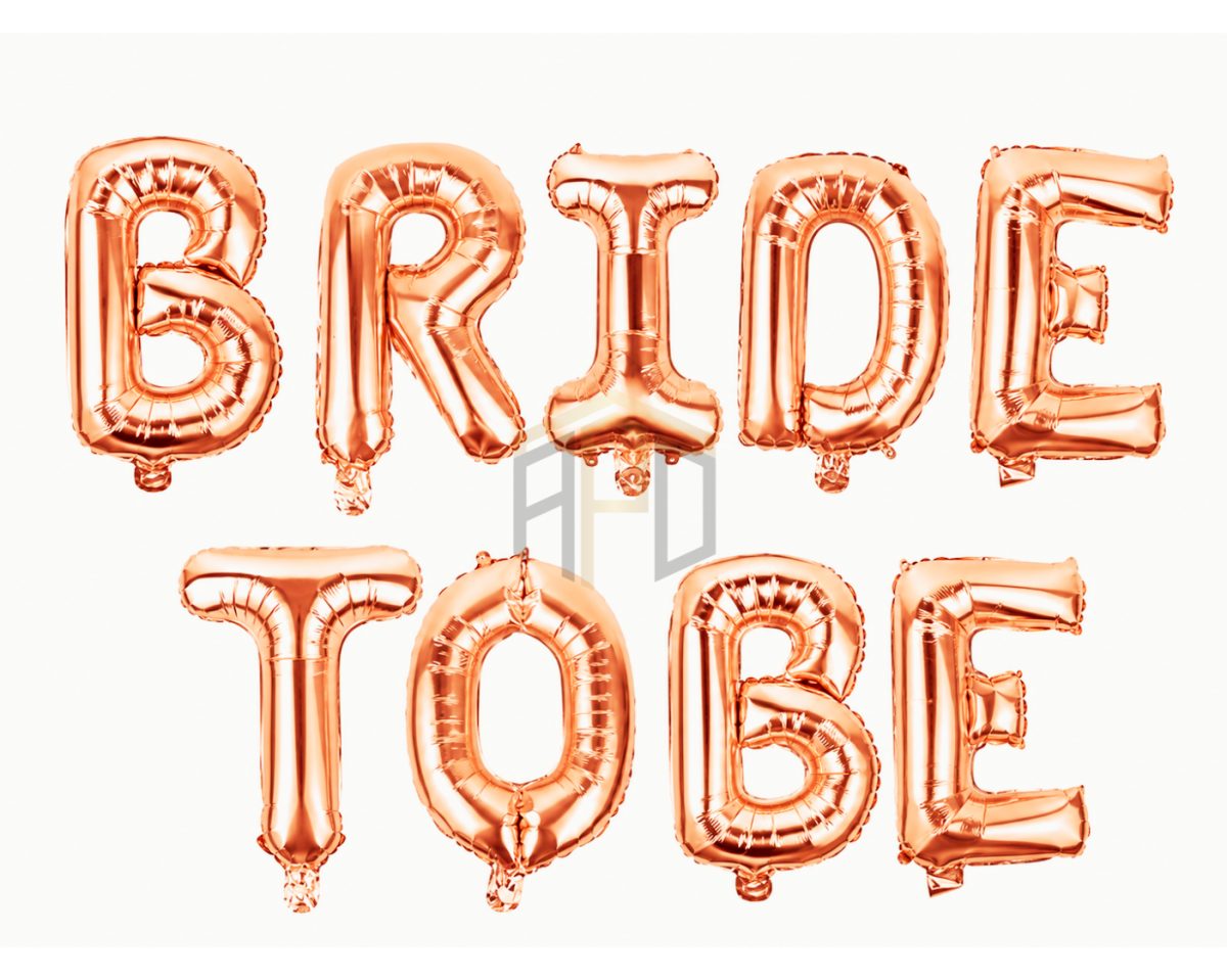 Premium Bride To Be Letter Foil Balloon Banner Set – Golden, Silver, Red, Black, Pink & Rose Gold