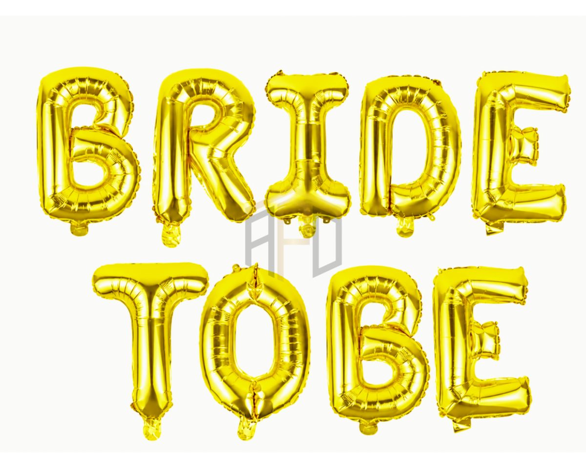 Premium Bride To Be Letter Foil Balloon Banner Set – Golden, Silver, Red, Black, Pink & Rose Gold