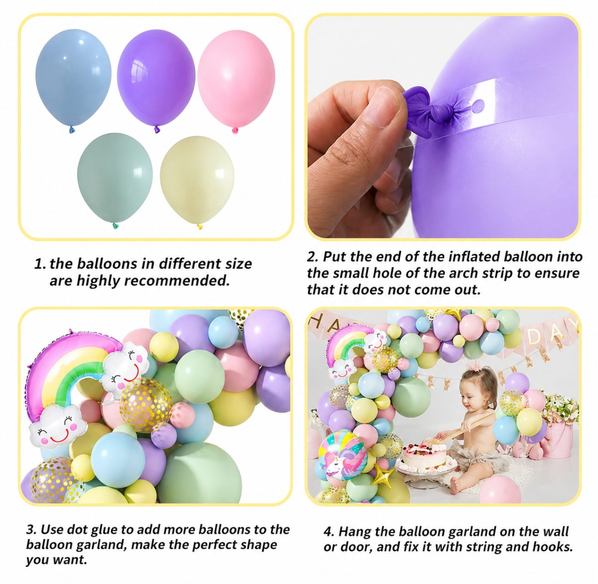Unicorn Rainbow Balloon Garland Kit – 100 Pieces Premium Balloon Arch Decoration Set for Birthday & Party Decorations