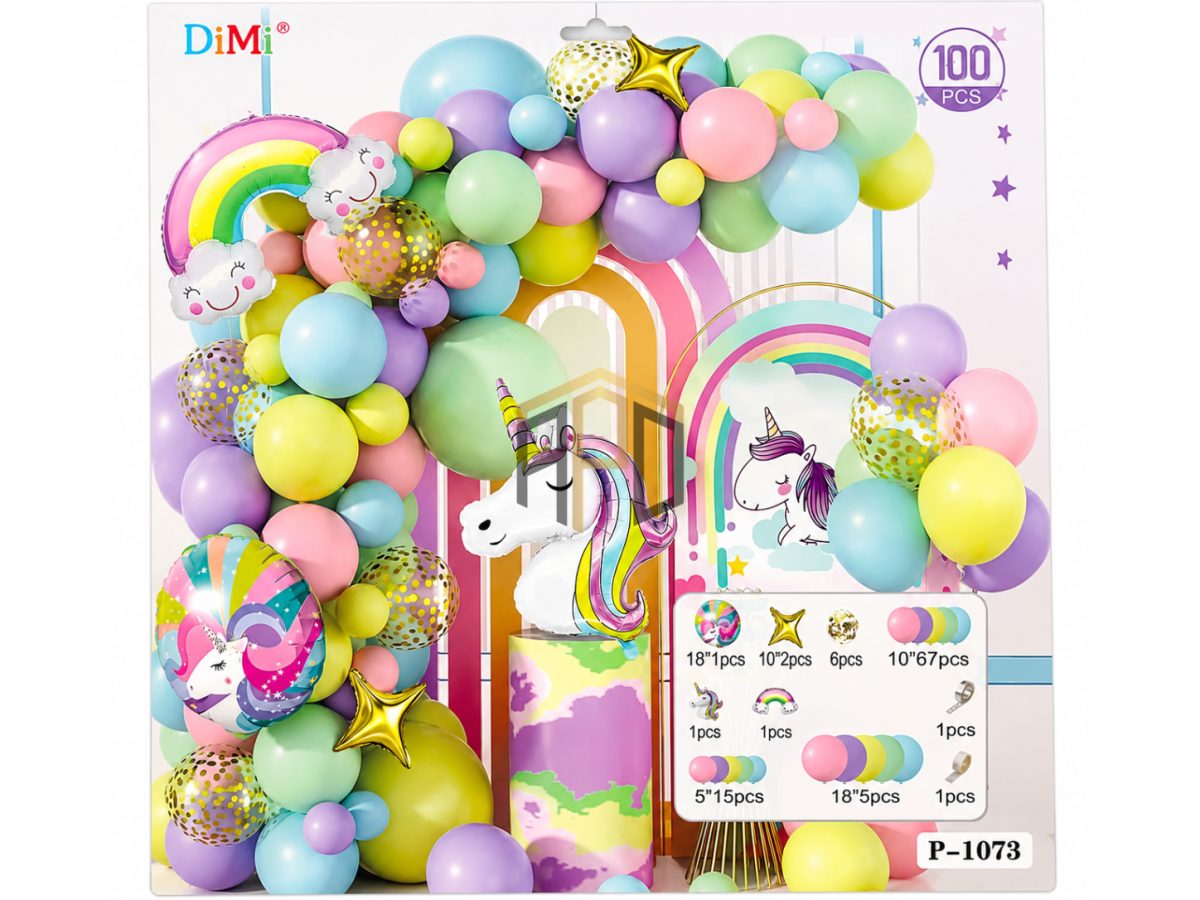 Unicorn Rainbow Balloon Garland Kit – 100 Pieces Premium Balloon Arch Decoration Set for Birthday & Party Decorations