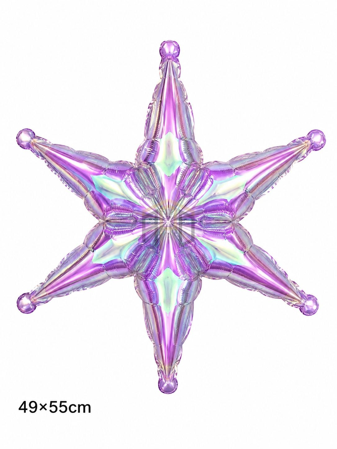 Premium Iridescent 6 Point Star Foil Balloon – Holographic Party Decoration Balloon (49 × 55 cm)