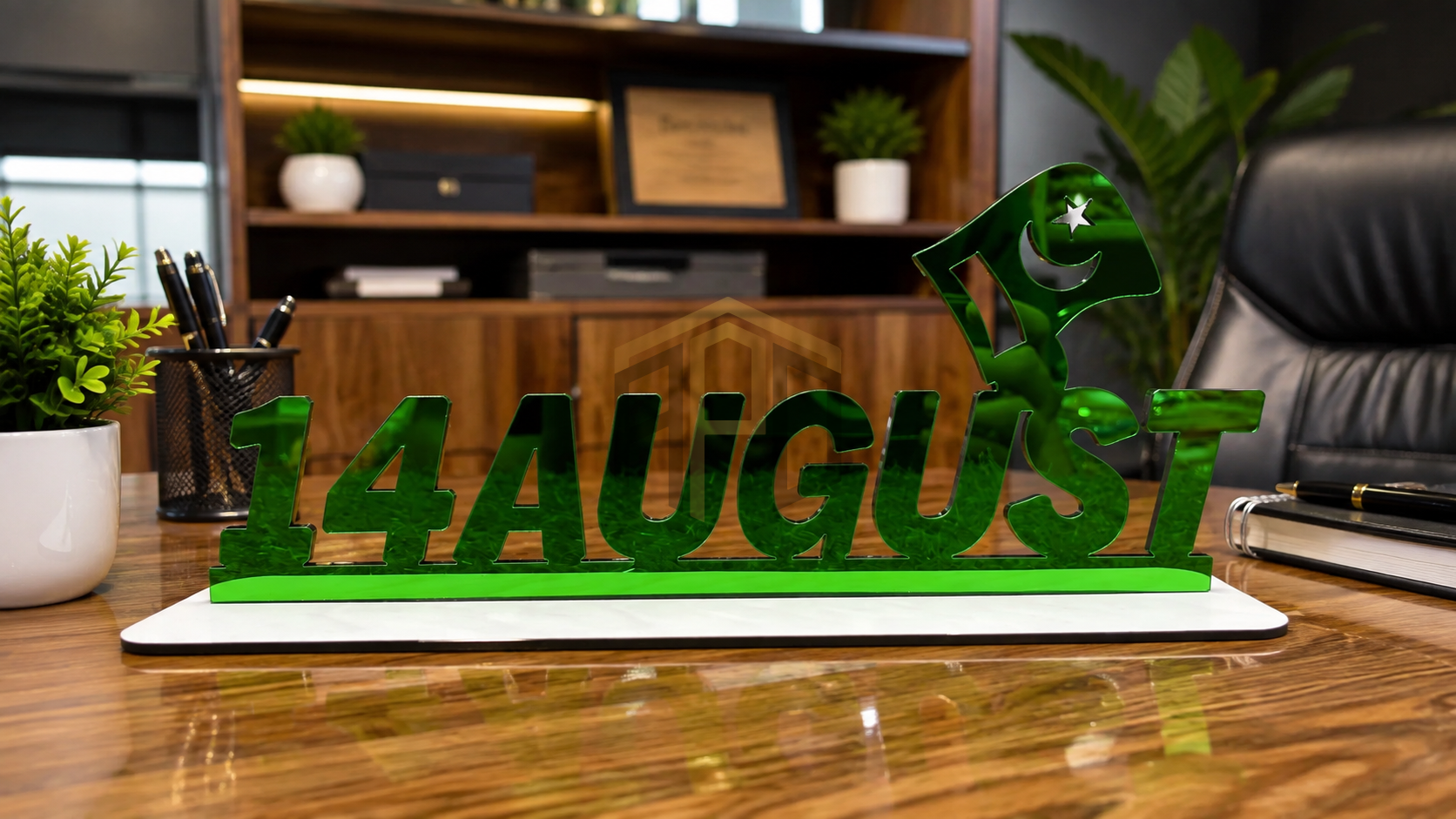 14 August Pakistan Independence Day Wooden Table Decoration Stand