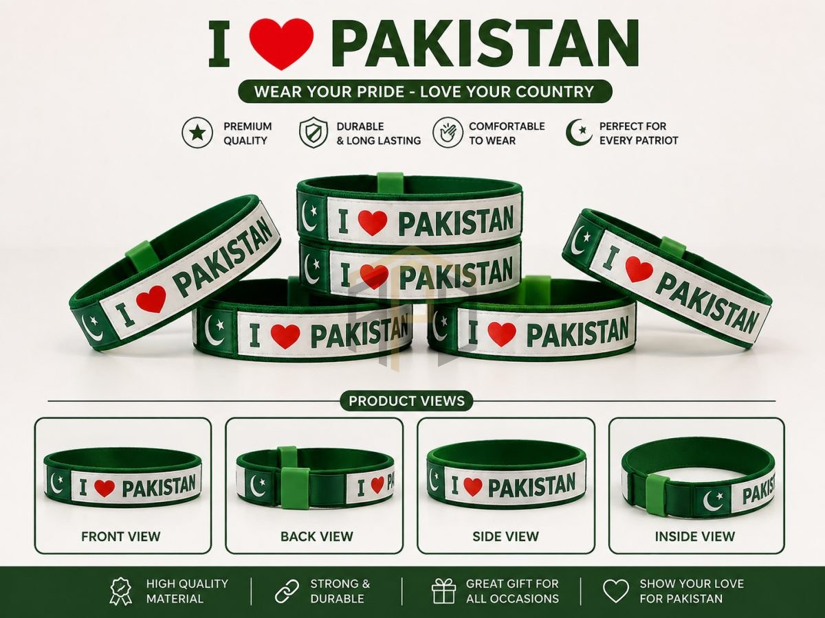 I ❤️ Pakistan Silicone Wristband – Independence Day Band