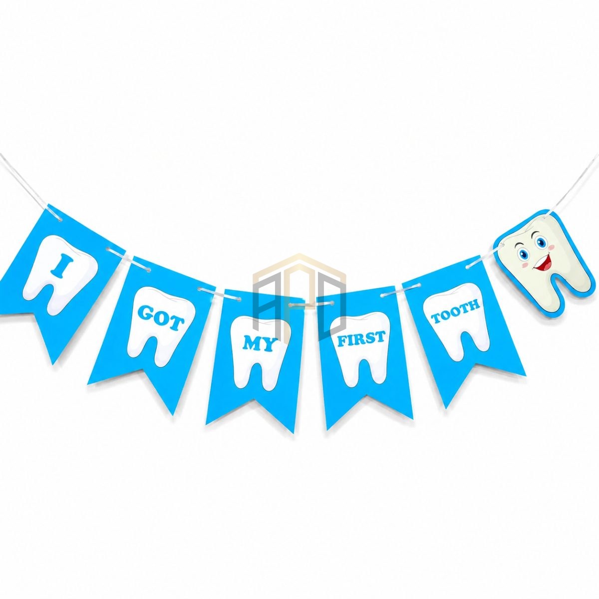I Got My First Tooth Banner – Boy & Girl Theme (Pink & Blue)