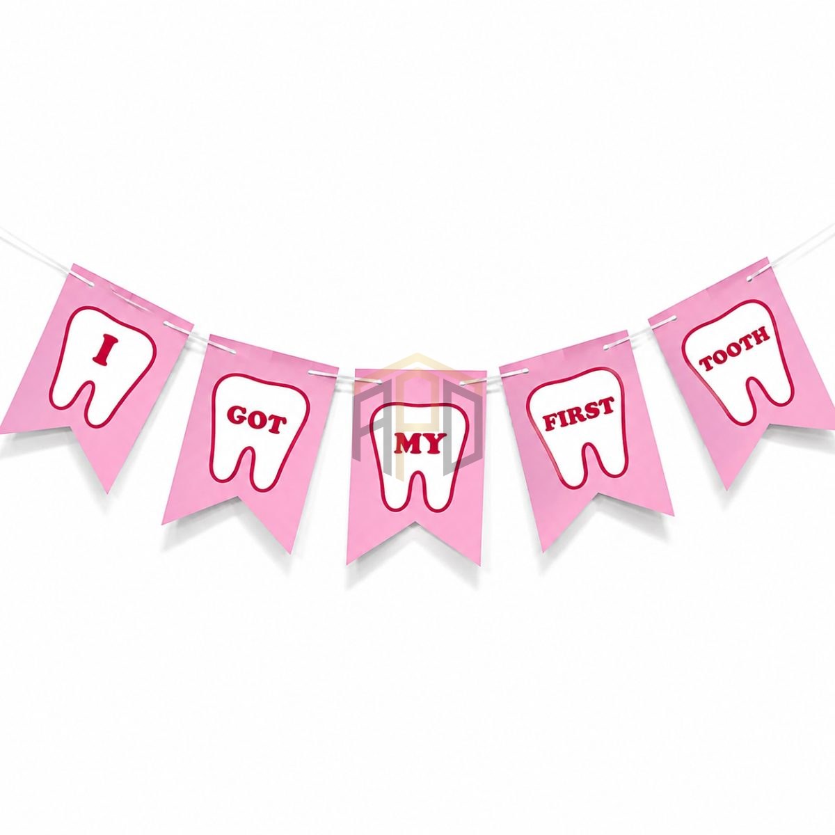 I Got My First Tooth Banner – Boy & Girl Theme (Pink & Blue)