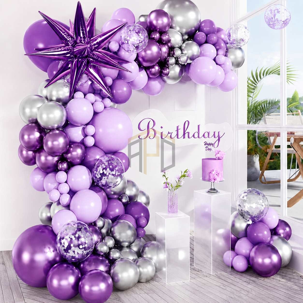 Purple Balloon Arch Kit Karachi | Birthday Bridal Decorations