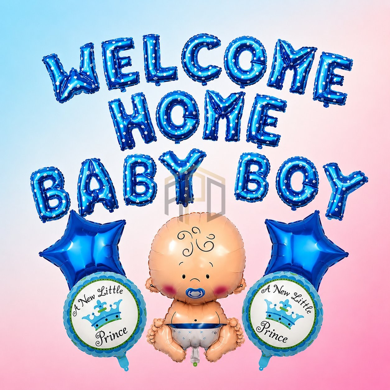 Welcome Home Baby Balloon Decoration Kit – Baby Foil & Heart Balloons
