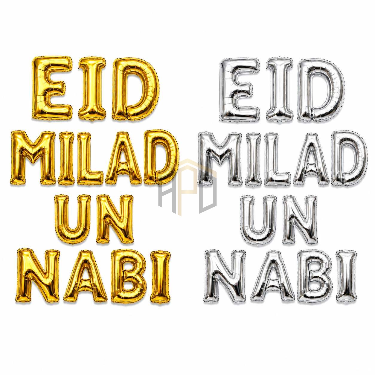 Eid Milad Un Nabi Foil Balloon Letters Gold Silver - Islamic Decor