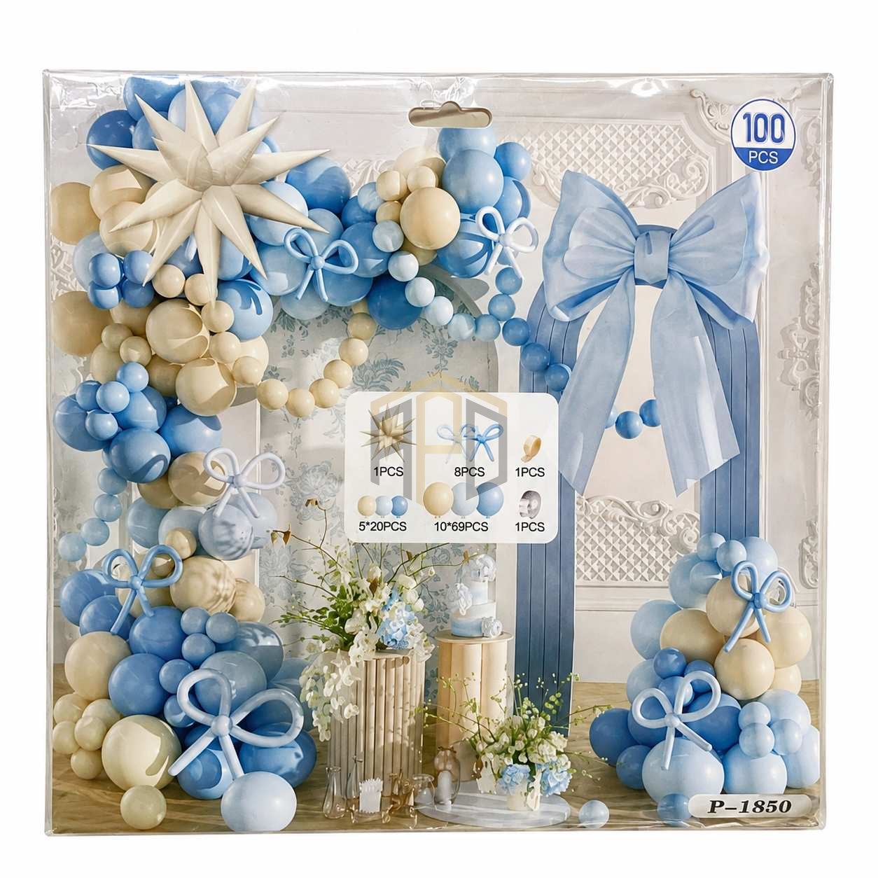 100 Pcs Blue Balloon Garland Theme Set - Party Decoration