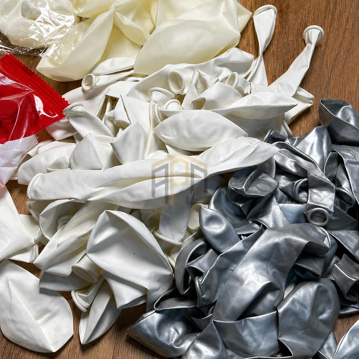 100 Pcs Silver White Balloon Garland Theme Set - Party Decoration