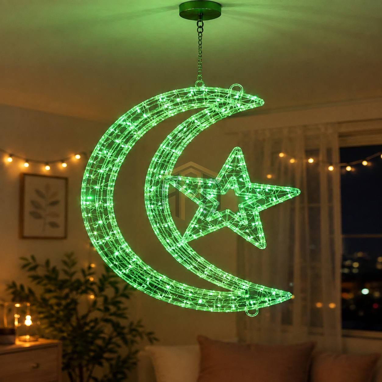 Crescent Moon & Star 7 Function LED Hanging Light