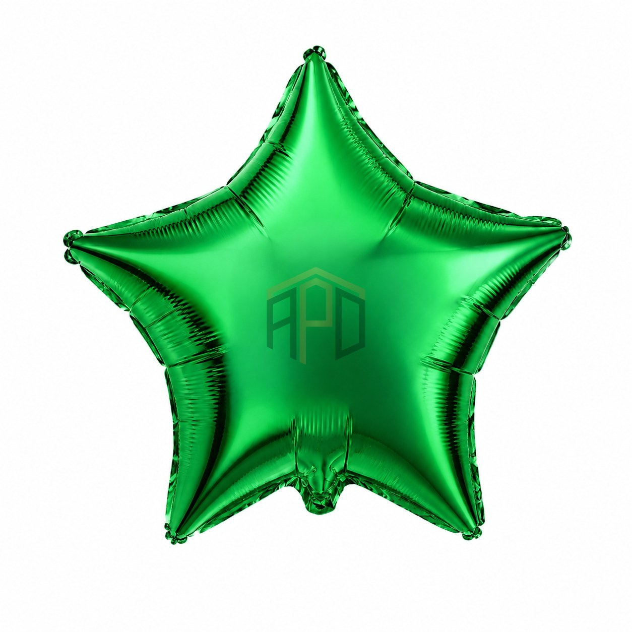 16 Inch Silver & Green Star Foil Balloons