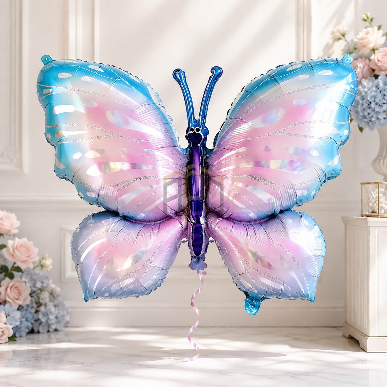 5 Pcs Butterfly Foil Balloons – Pink, Lilac & Blue