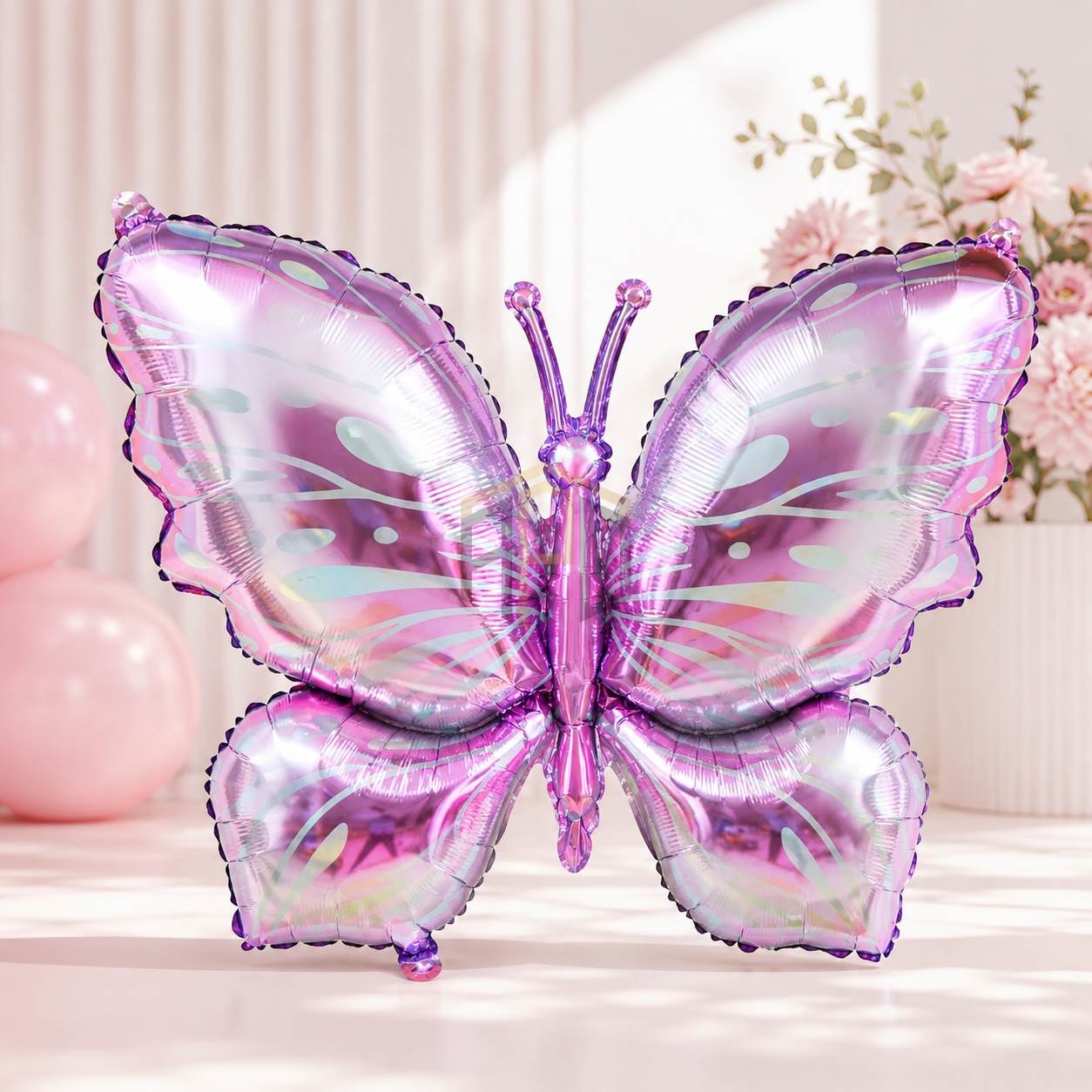 5 Pcs Butterfly Foil Balloons – Pink, Lilac & Blue