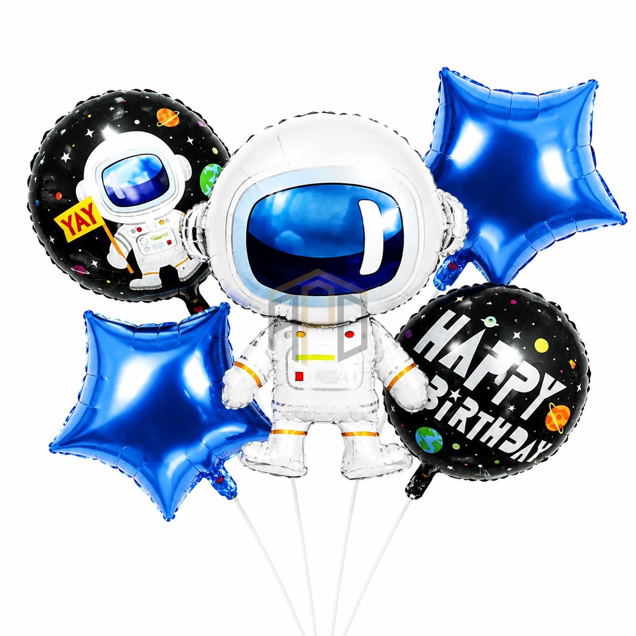 Astronaut Space Foil Balloon Set 5 Pcs | Space Theme Birthday Balloons