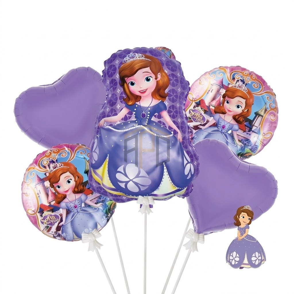 Sofia the First Foil Balloon Set 5 Pcs