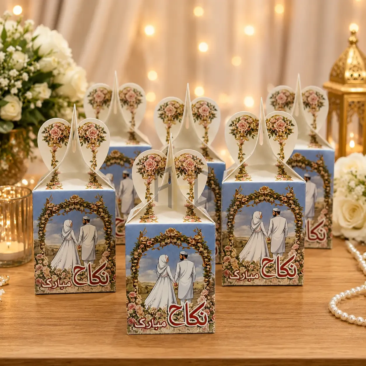 Wedding Chuwara Box – Nikah Mubarak (100pcs)
