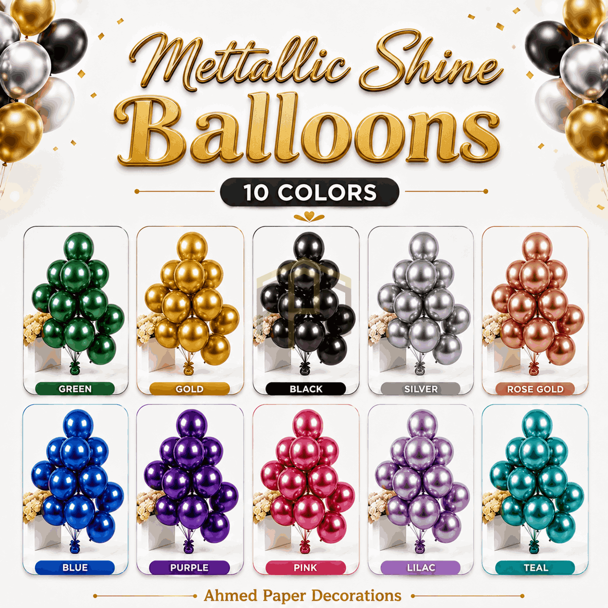 Metallic Shine Balloons 10 Pcs