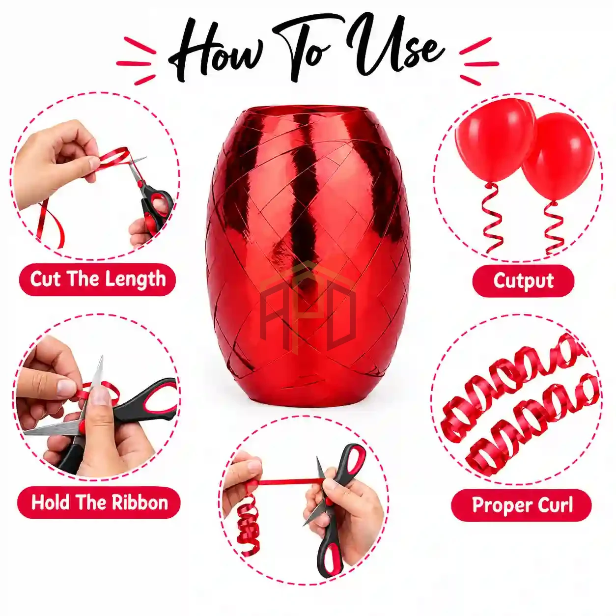 Curly Ribbon Roll 6 Pcs – Balloon & Gift Wrapping Ribbon