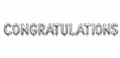 Premium Congratulations Letter Foil Balloon Banner Set – Golden & Silver