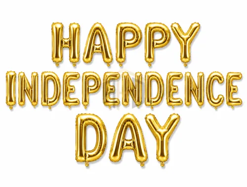 Premium Happy Independence Day Letter Foil Balloon Banner Set – Golden & Silver