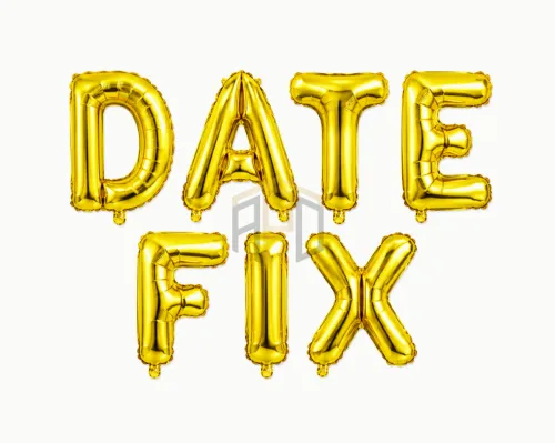 Date Fix Letter Foil Balloon Banner Set 16 Inch | Gold & Silver Party Decoration Balloons