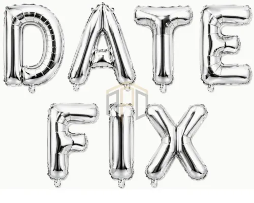 Date Fix Letter Foil Balloon Banner Set 16 Inch | Gold & Silver Party Decoration Balloons