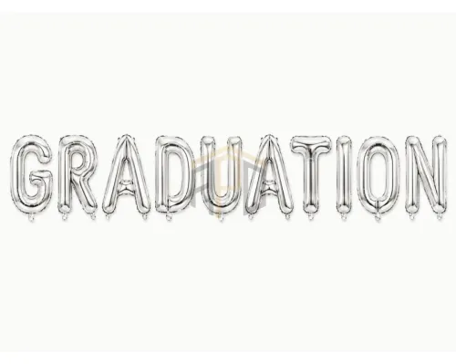Graduation Letter Foil Balloon Banner Set – Gold & Silver Alphabet Balloons for Graduation Party Decoration